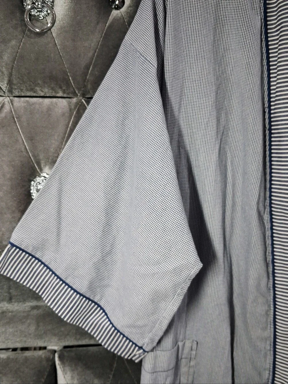 Vintage Christian Dior Monsieur Cotton Robe White Blue Stripe Unisex OS